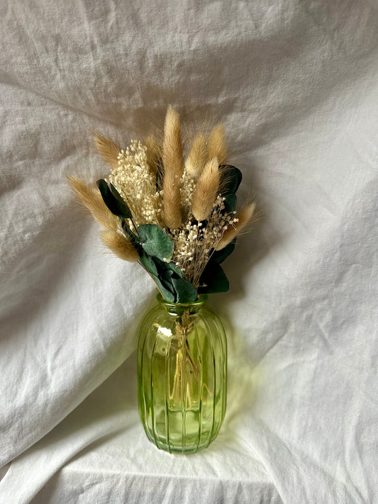- Petit bouquet de lagurus avec vase -